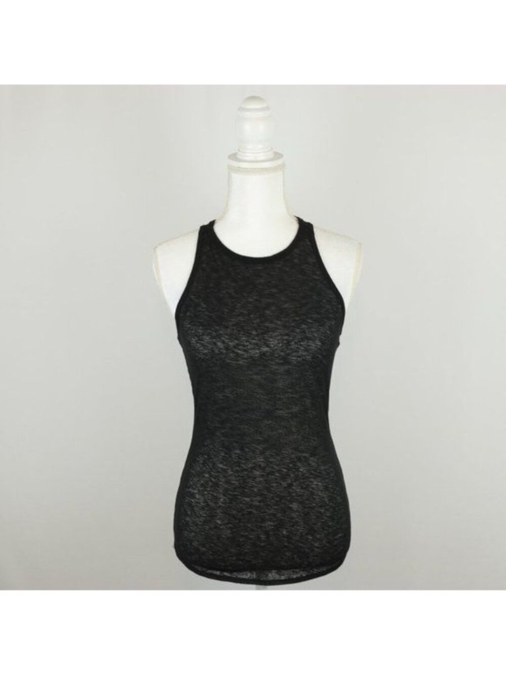 Athleta Crunch Women's Small Black Burnout Lightweight Racerback Tank Top